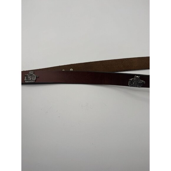 Vintage LSU Tigers Belt Mens 40 Brown Genuine Leather Football Gameday 90s Y2K - Picture 5 of 5